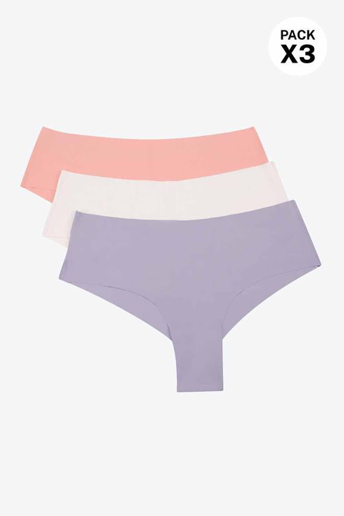 Hipster invisible en microfibra corte a ras paquete x3