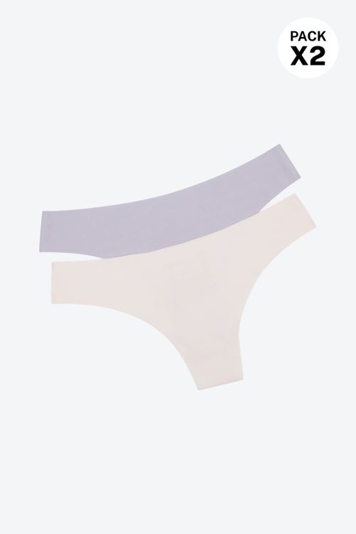 Brasilera con corte al ras en algodón paquete x2