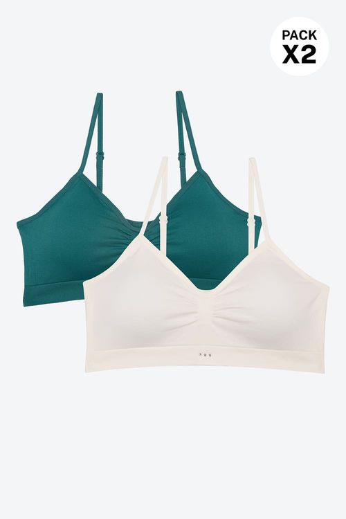 Paquete x2 top sin costuras copas removibles