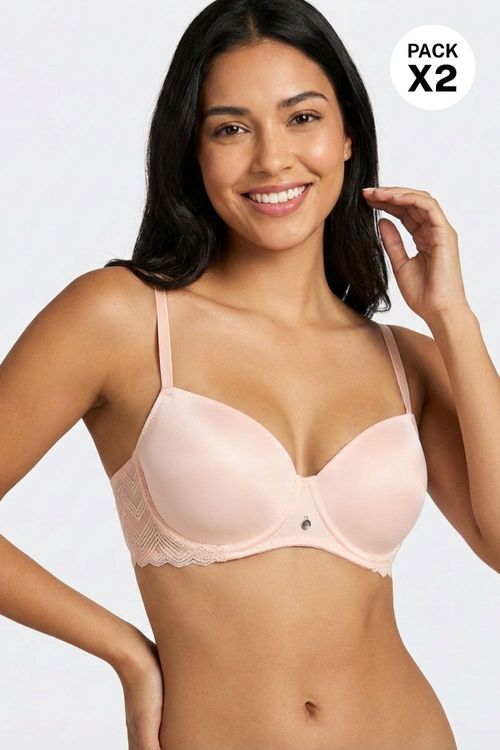 Brasier cobertura 3/4 en microfibra satinada paquete x2