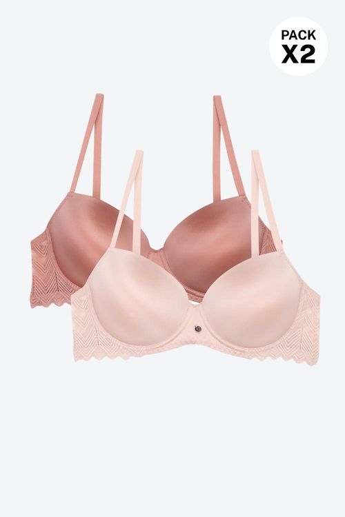 Brasier cobertura 3/4 en microfibra satinada paquete x2