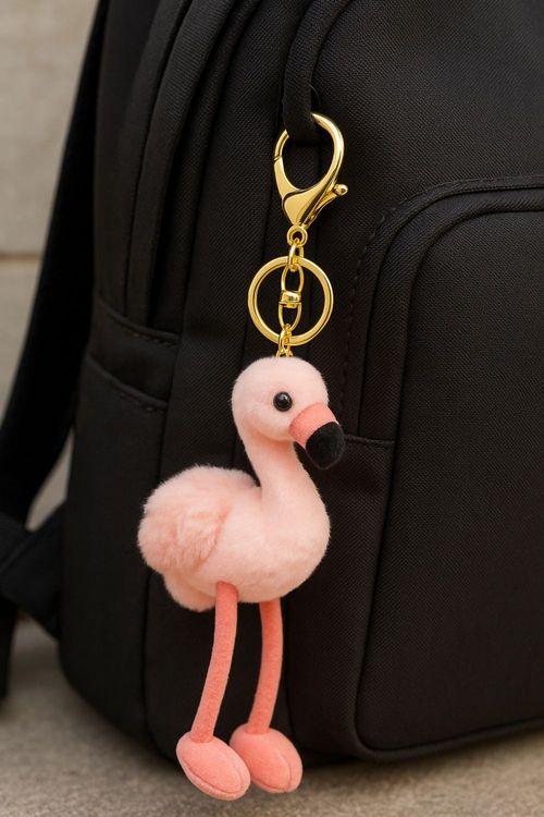 Llavero encantador con diseño de flamingo