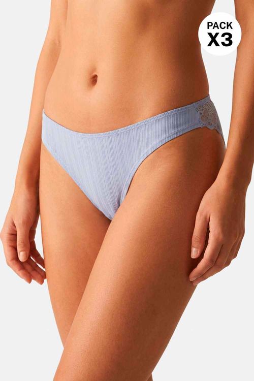 Brasilera confeccionada en algodón acanalado paquete x3