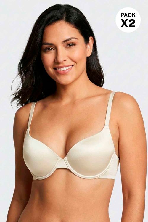 Brasier con cobertura 3/4 en microfibra satinada paquete x2