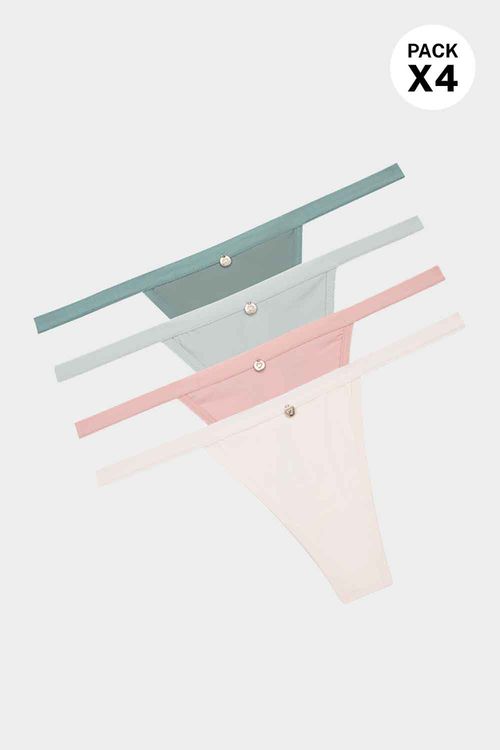 Panty tipo brasilera paquete x4 elaborado en microfibra suave