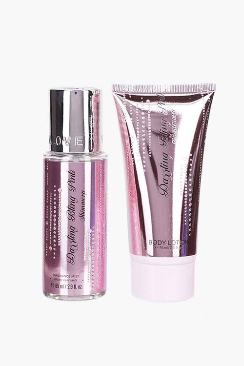 Set corporal dazzling bling pink shimmery x3 pcs