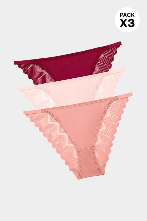 Hipster fabricado en microfibra con efecto satinado paquete x3