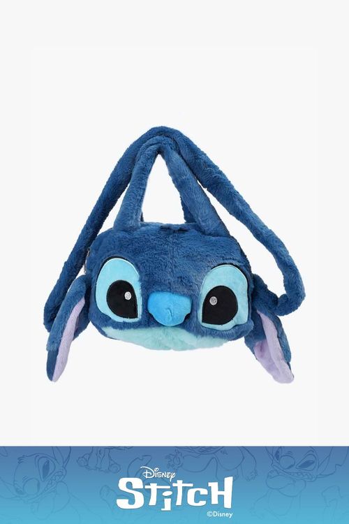 Bolso cruzado de peluche con diseño de stitch