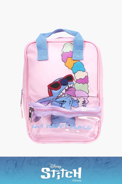 Morral practico con diseño de stitch con cremallera