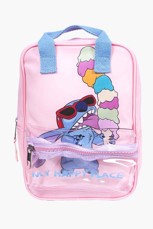 Morral practico con diseño de stitch con cremallera