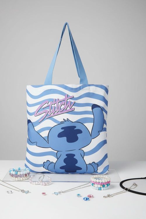 Bolso tipo totte bag con diseño de stitch plegable