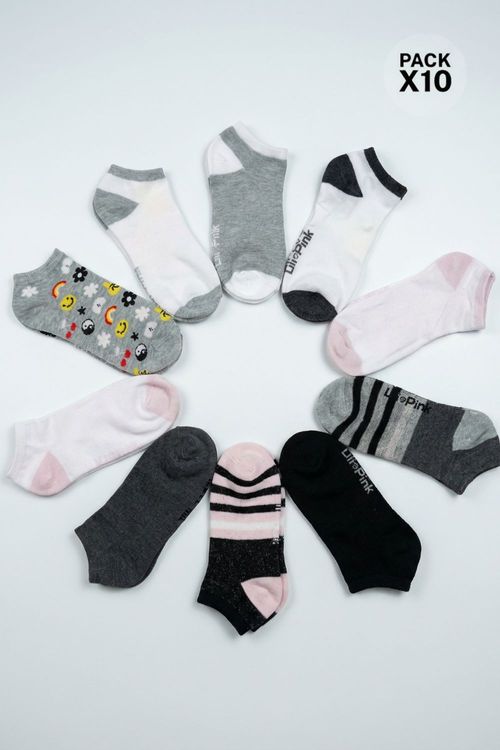 Medias estilo talonera confeccionada en políéster x10 unidades