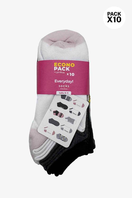 Medias estilo talonera confeccionada en políéster x10 unidades