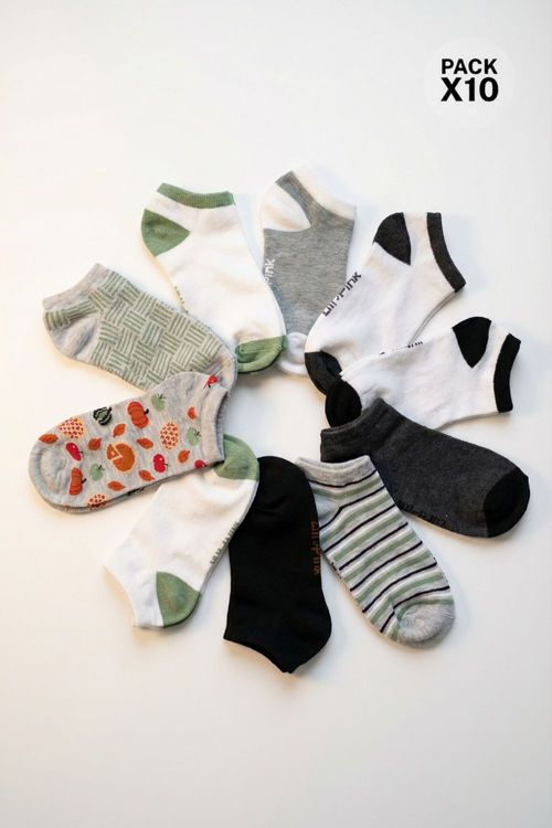 Medias tipo talonera elaborada en políéster x10 unidades