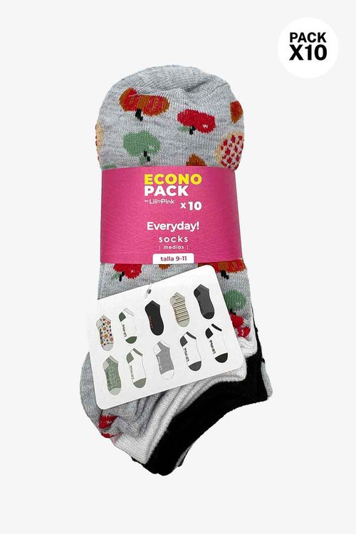 Medias tipo talonera elaborada en políéster x10 unidades