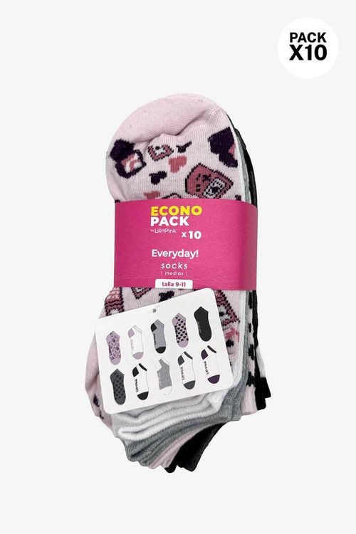 Medias tipo talonera confeccionada en políéster paquete x10