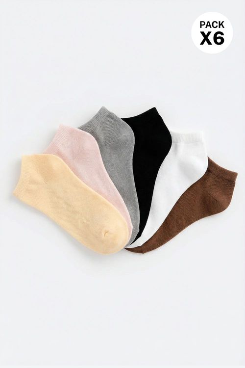 Medias tipo tobillera suave en poliester x6 unidades