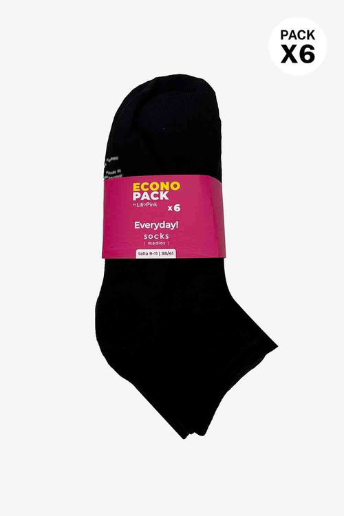 Medias tobillera confeccionadas en poliester x6 unidades