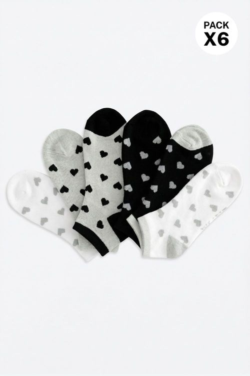 Medias cortas tipo tobillera en poliester x6 unidades