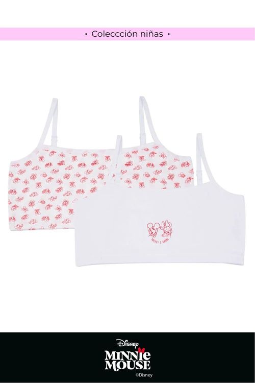 Top para niña coleccion Minnie en algodón paquete x2
