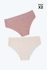 Panty-Con-Silueta-Hipster-Elaborado-En-Microfibra-Paquete-X2-Marfil-Palo-De-Rosa-Tl
