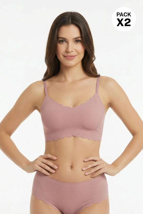Top con tacto piel de durazno paquete x2 elaborado en microfibra