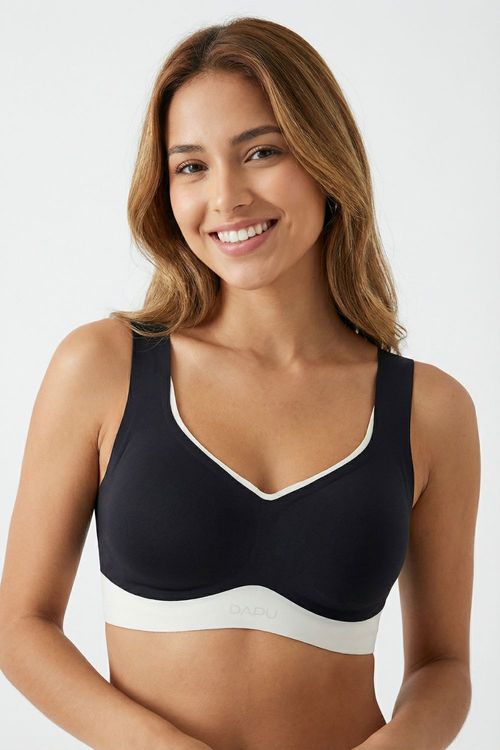 Top con escote triangular corte láser en microfibra