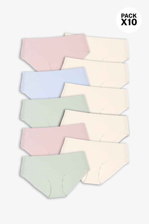 Paquete x10 hipster en microfibra con suave tacto a piel de durazno