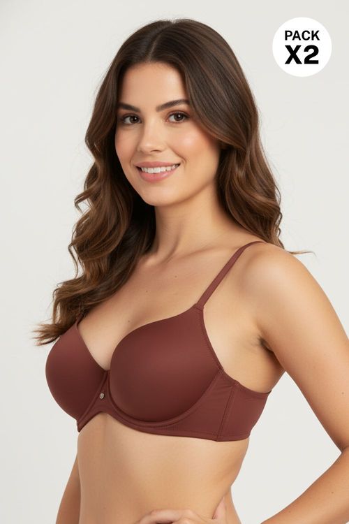 Brasier en microfibra copa 3/4 copa "b" x2 und