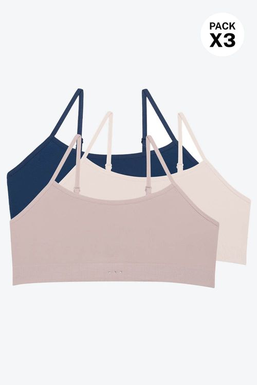 Top con tecnologia seamless sin costuras paquete x3