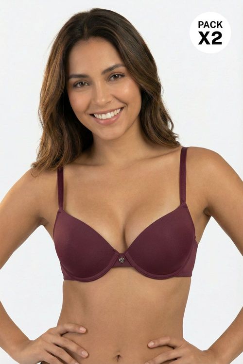 Brasier confeccionado en microfibra sin realce paquete x2