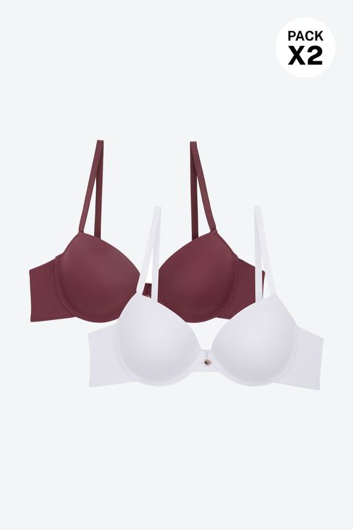 Brasier confeccionado en microfibra sin realce paquete x2