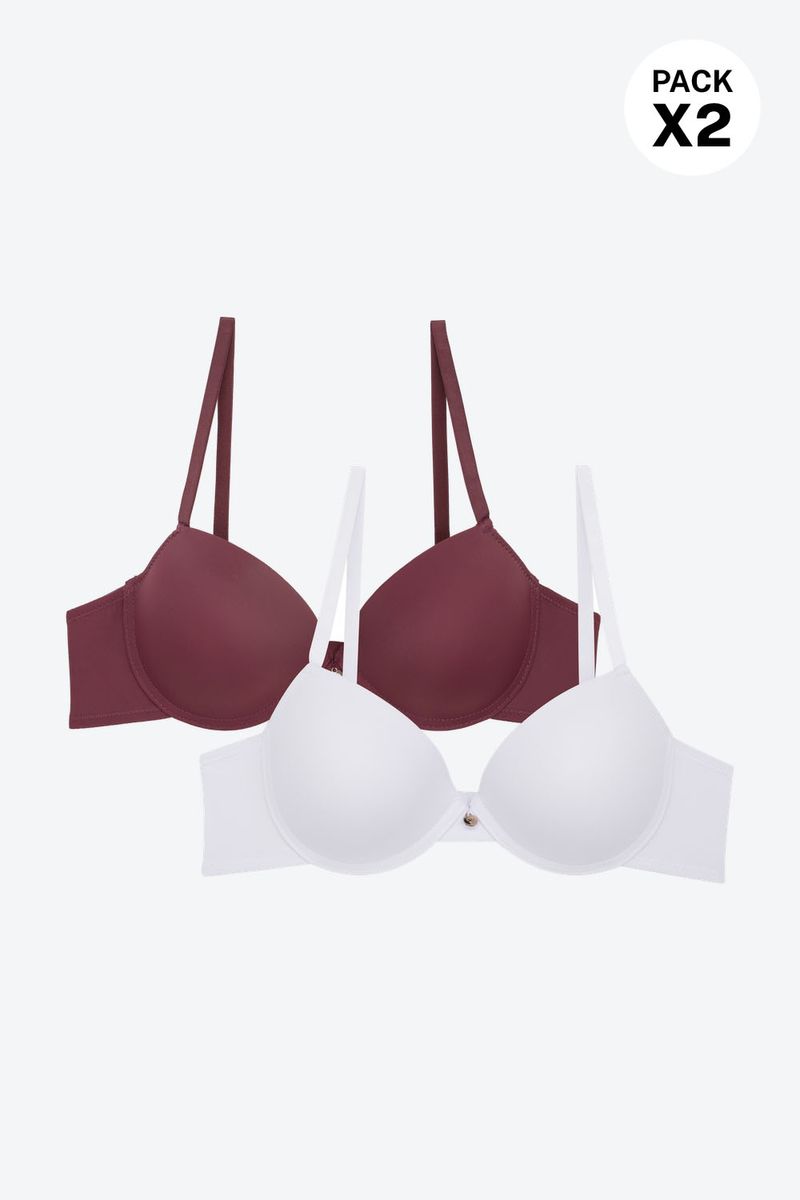 Brasier-En-Microfibra-Sin-Realce-Paq-X2-Blanco-Vinotinto-T34B