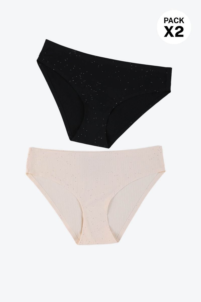 Panty-Tipo-Hipster-Paquete-X2-Elaborado-En-Microfibra---Negro-Durazno-Ts