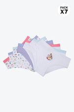 Panties-Para-Niña-Paquete-X7-Tipo-Boxer-Elaborados-En-Poliester-Blanco-Print-Cuentos-De-Hadas-T14