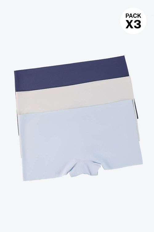 Panty bóxer invisible con tecnologia corte láser paquete x3