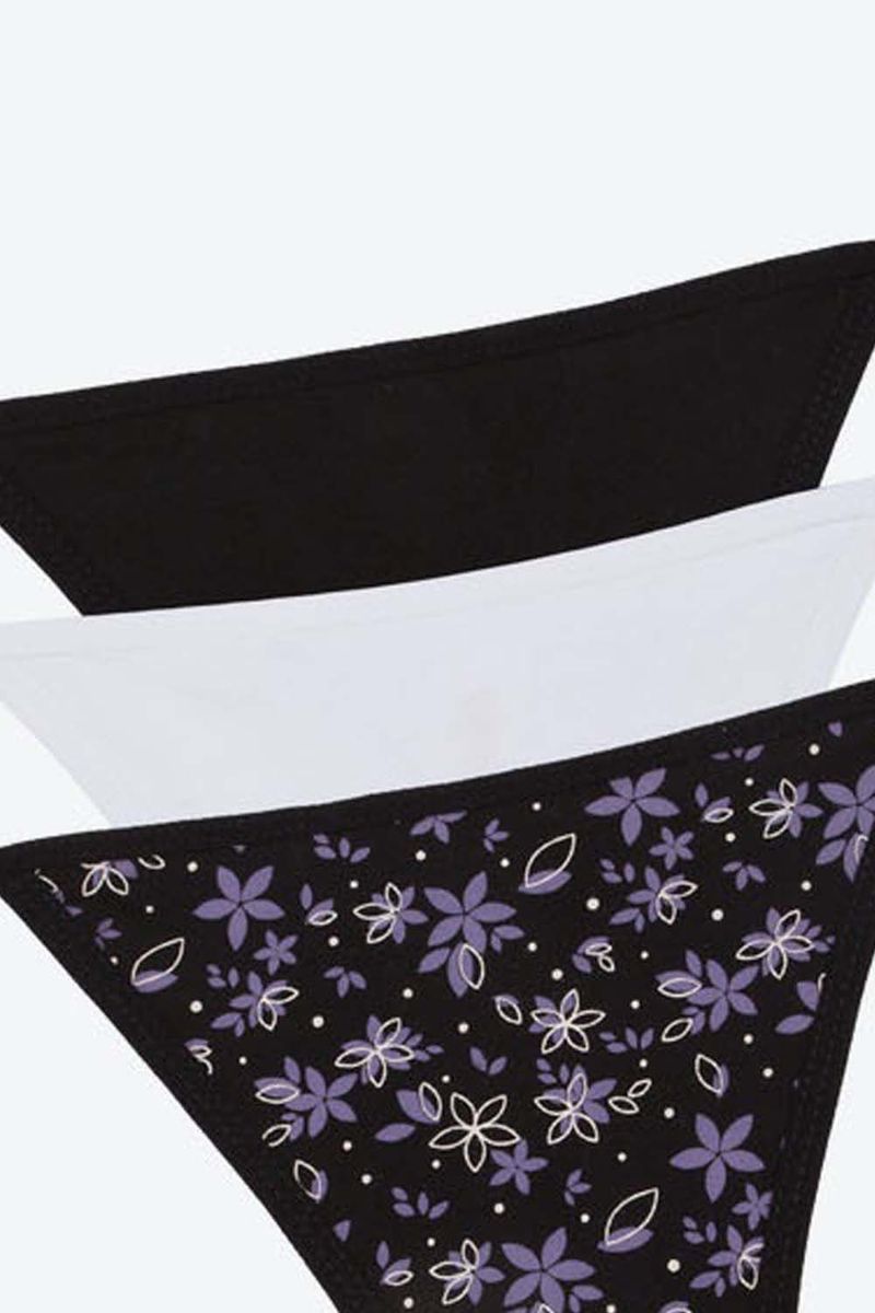 Brasilera-En-Algodon-Suave-Con-Talle-Bajo-Paquete-X3-Negro-Blanco-Print-Flores-Tl