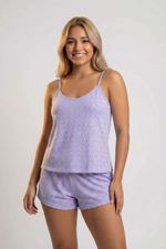 Conjunto-De-Pijama-Con-Short-En-Dos-Piezas-Confeccionada-En-Poliester-Lila-Print-Estrellas-Tl