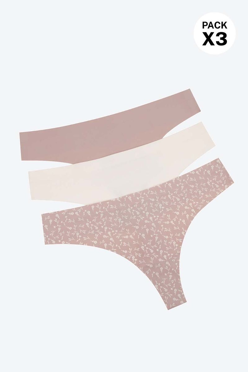 Panty-Brasilera-Corte-Laser-Paquete-X3-En-Microfibra-Marfil-Terracota-Print-Flores-Tm