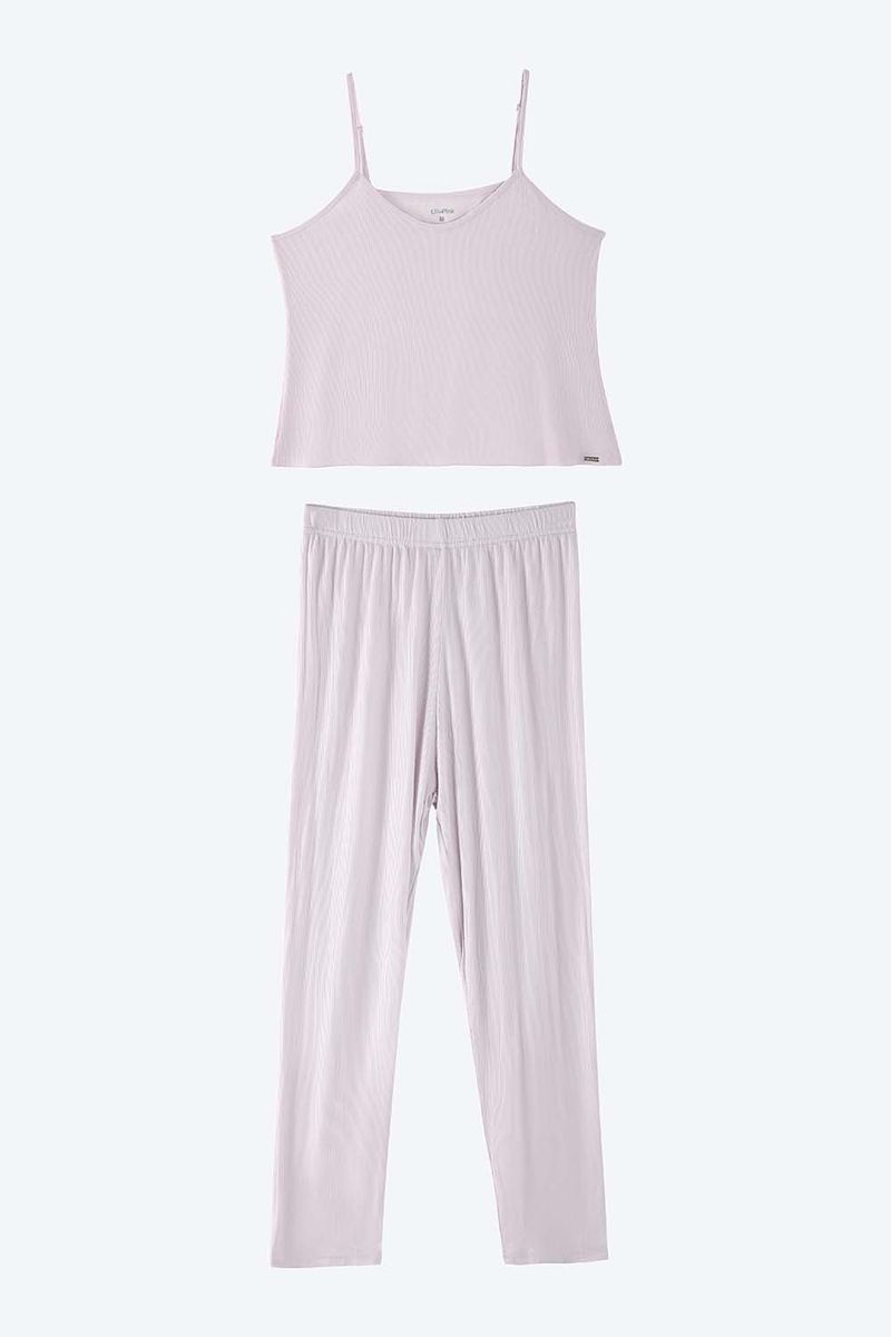 Conjunto-Pijama-De-Dos-Piezas-Cuello-Redondo-Elaborado-En-Modal-Lila-Claro-Tl