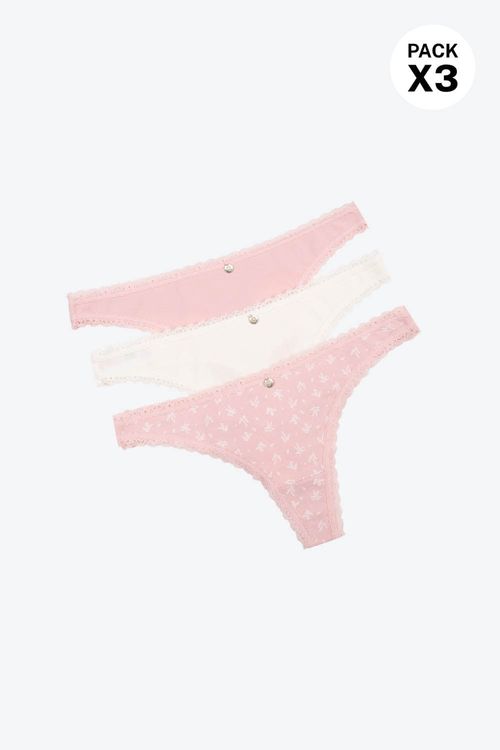 Panty tipo brasilera paquete x3 confeccionado en algodón
