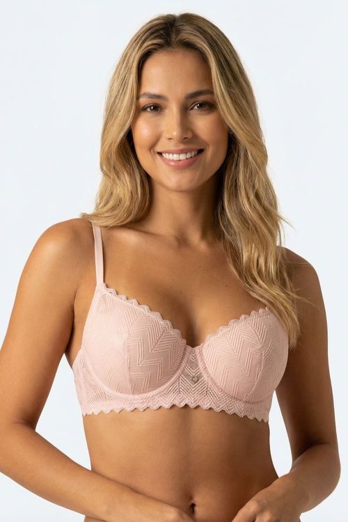 Brasier con cobertura 3/4 confeccionado en encaje