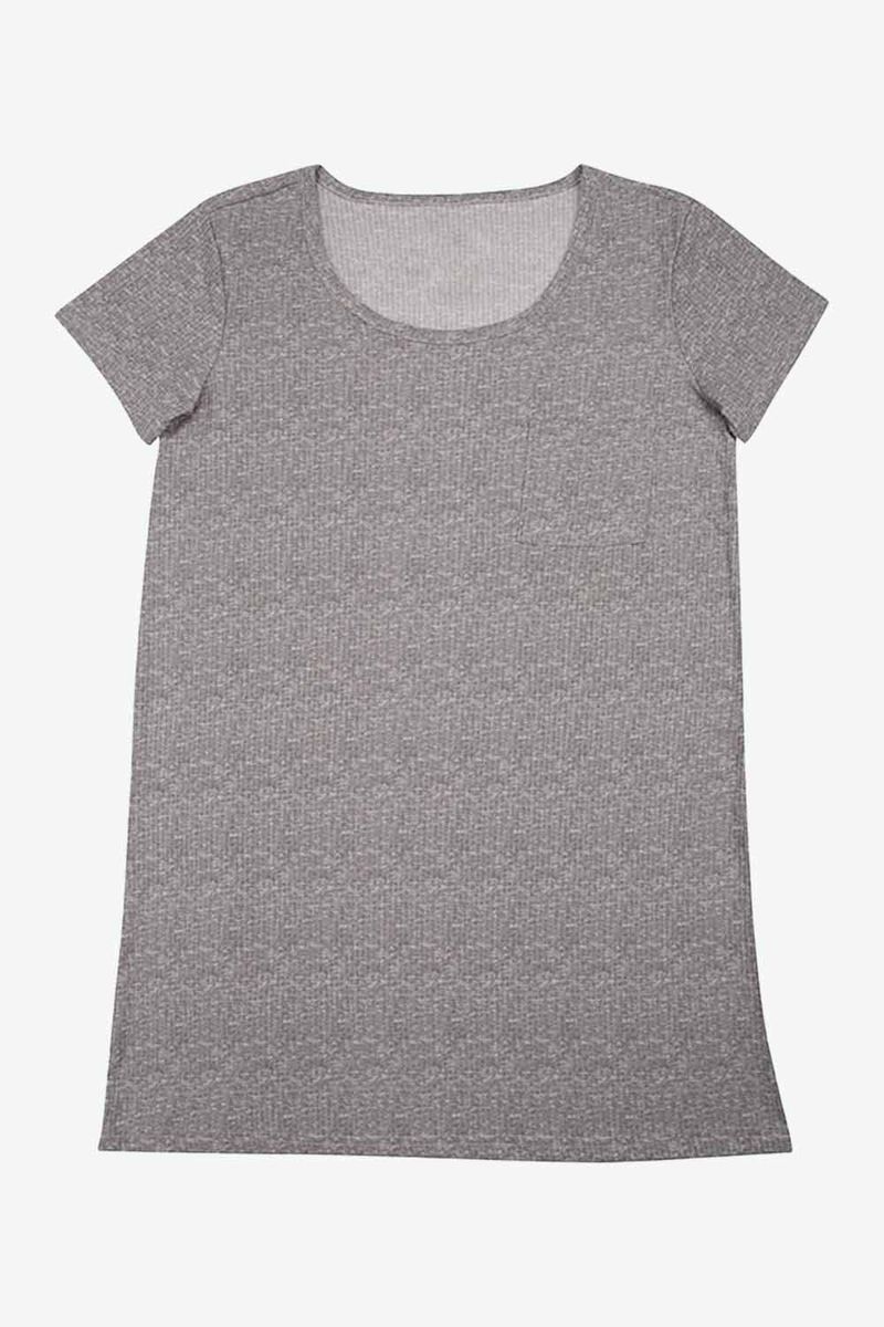 Batola-Con-Manga-Corta-Confeccionado-En-Poliester-Gris-Jaspeado-Oscuro-Tl