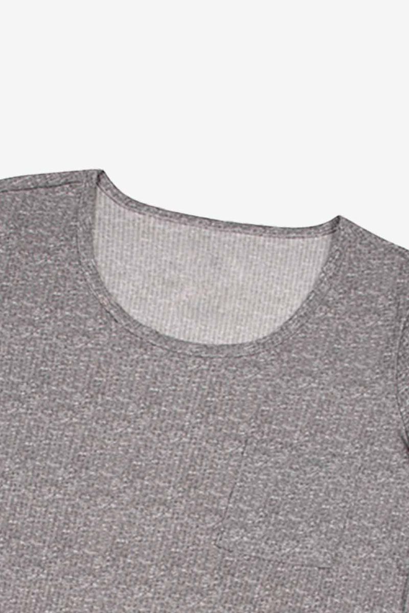 Batola-Con-Manga-Corta-Confeccionado-En-Poliester-Gris-Jaspeado-Oscuro-Tl