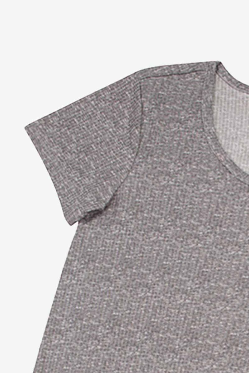 Batola-Con-Manga-Corta-Confeccionado-En-Poliester-Gris-Jaspeado-Oscuro-Tl