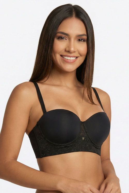Brasier tipo strapless de base ancha en microfibra