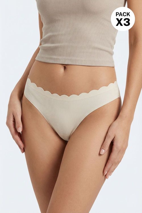 Brasilera invisible confeccionada en microfibra paquete x3