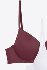 Brasier-Paquete-X2-En-Microfibra-Copa-3-4-Blanco-Vinotinto-T34B