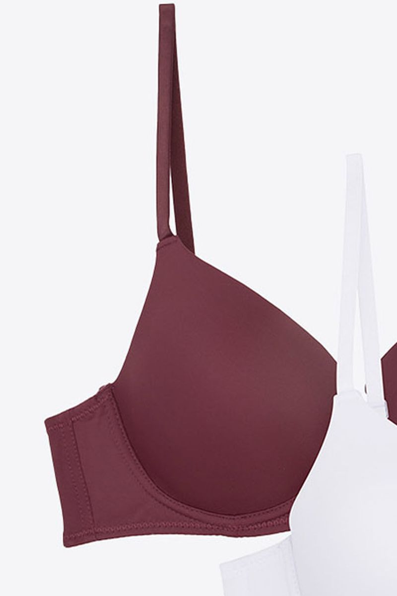 Brasier-Paquete-X2-En-Microfibra-Copa-3-4-Blanco-Vinotinto-T34B