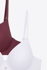 Brasier-Paquete-X2-En-Microfibra-Copa-3-4-Blanco-Vinotinto-T34B